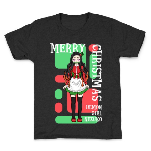 Merry Christmas Demon Girl Nezuko Kids T-Shirt