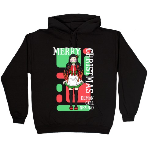 Merry Christmas Demon Girl Nezuko Hooded Sweatshirt