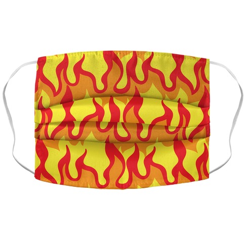Red Flames Accordion Face Mask