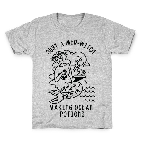 Just a Mer-Witch Making Ocean Potions Kids T-Shirt