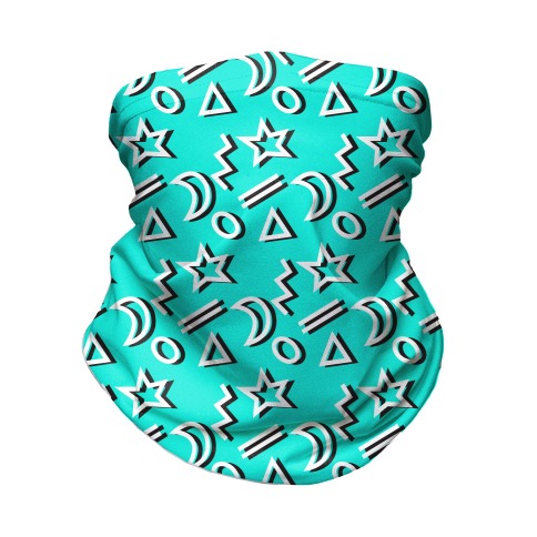 90's Teal Party Pattern Neck Gaiter