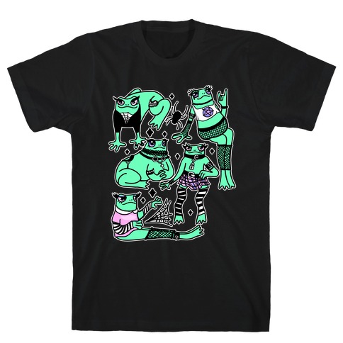 Goth Frogs Pattern T-Shirt