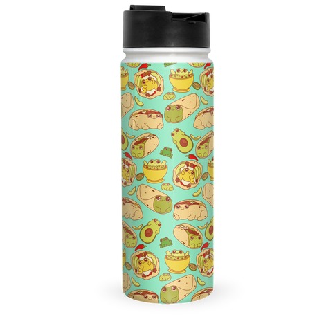 Mexican Food Frogs Pattern Travel Mug