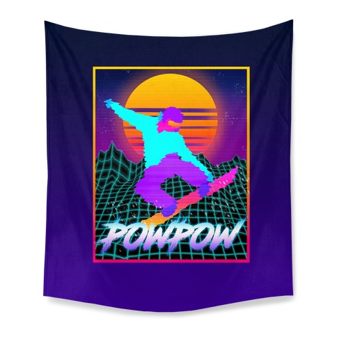 POWPOW Synthwave Snowboarder Tapestry