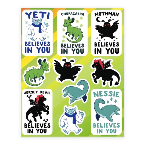 Positive Cryptids Stickers and Decal Sheet