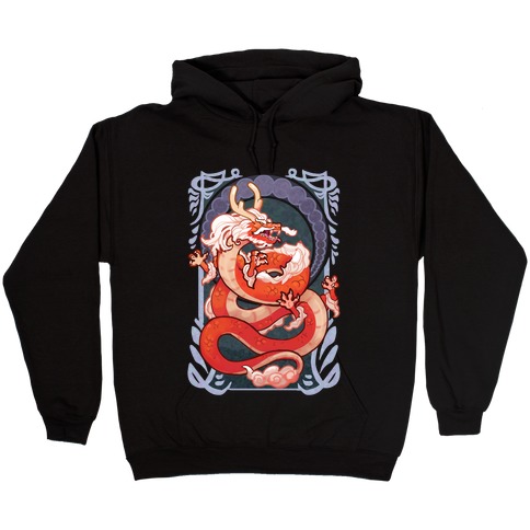 Art Nouveau Dragon Hooded Sweatshirt
