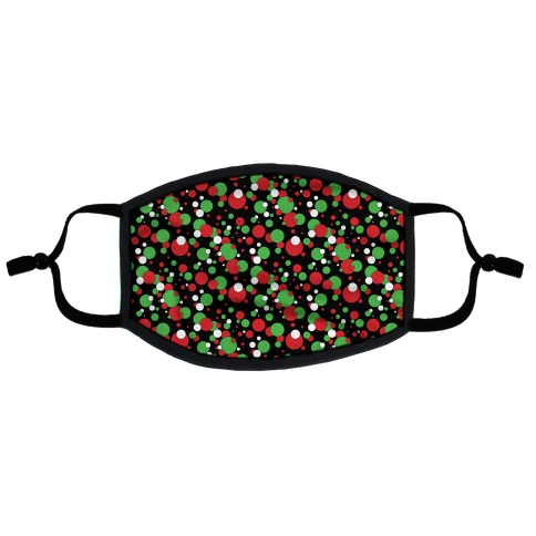 Red And Green Holiday Confetti Flat Face Mask