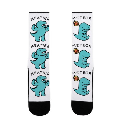 Meatier...Meteor...? Dinosaur Sock