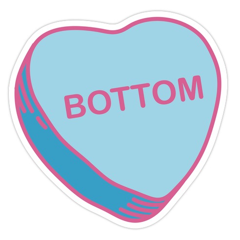 Bottom Candy Heart Die Cut Sticker