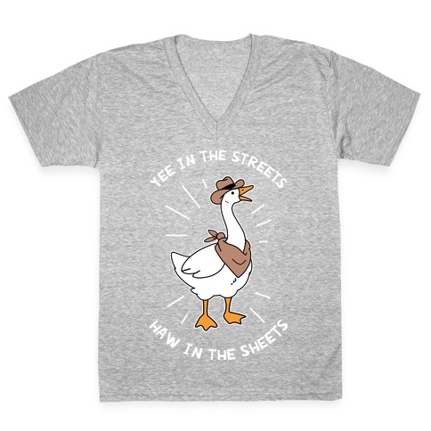 Yee In The Streets Haw In The Sheets V-Neck Tee Shirt