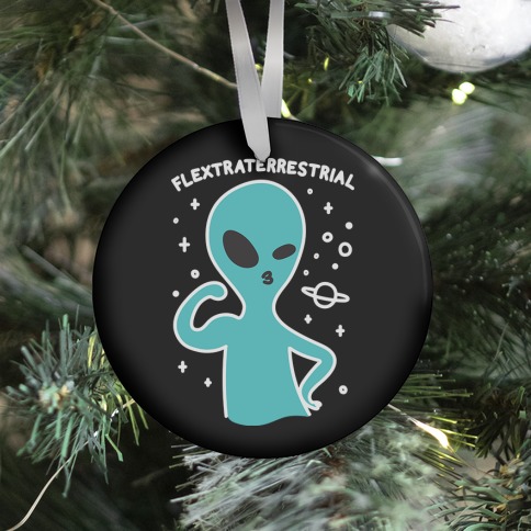 Flextraterrestrial Flexing Alien Ornament