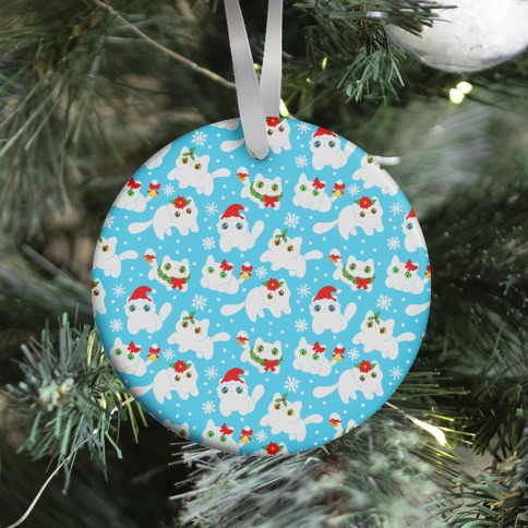 Christmas Cats Pattern Ornament