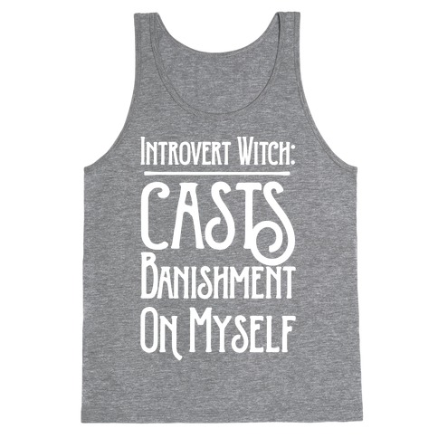 Introvert Witch White Print Tank Top