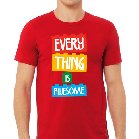 Ideal Birthday Present Womens Funny Lego T-Shirt Everything Is Awesome