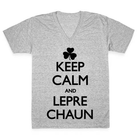Keep Calm and Leprechaun V-Neck Tee Shirt