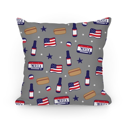 Americana Pattern (Gray) Pillow