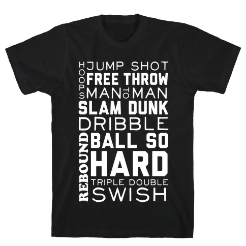 Basketball Typographic (Dark) T-Shirt