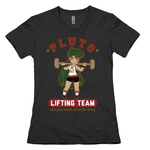 Pluto Lifting Team Parody Womens T-Shirt