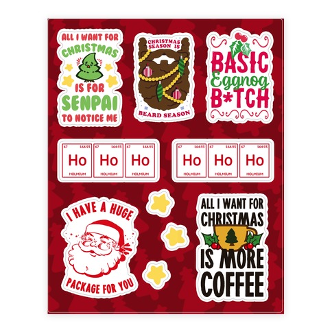 Christmas Sass  Stickers and Decal Sheet