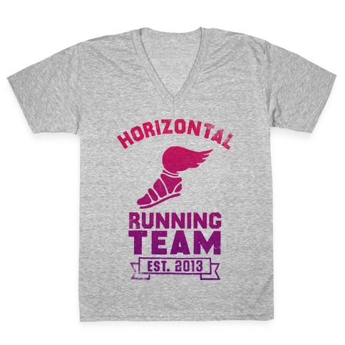 Horizontal Running Team V-Neck Tee Shirt
