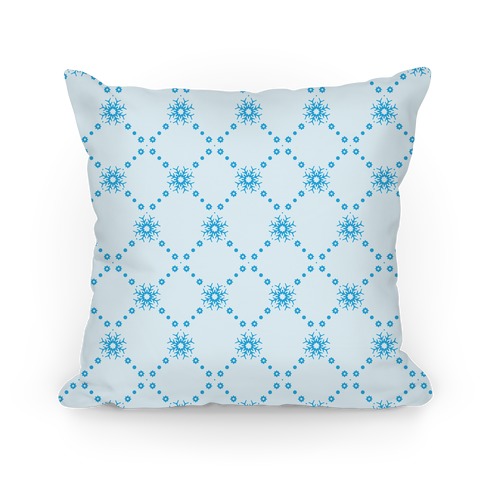 Light Blue Snowflake Pattern Pillow