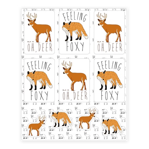 Fox And Deer  Stickers and Decal Sheet