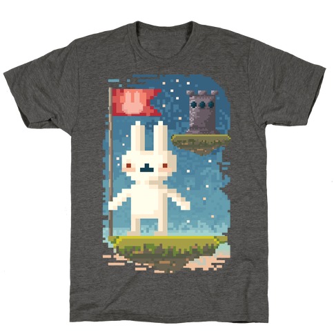 Pixel Bunny Plants Flag T-Shirt