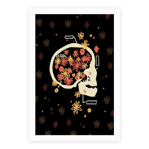 Terminal Daydream Flower Skull Poster