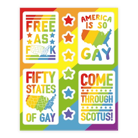 Gay Marriage Equality Stickers and Decal Sheet