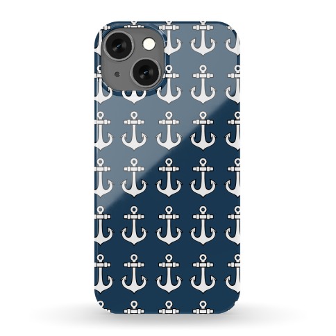 Blue Anchor Pattern Phone Case