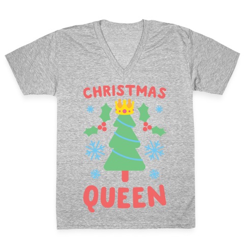 Christmas Queen (White) V-Neck Tee Shirt