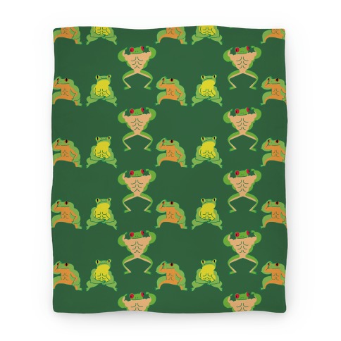 Buff Frog Pattern Blanket