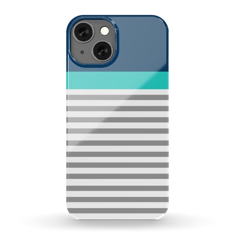 Blue Color Block Stripe Phone Case