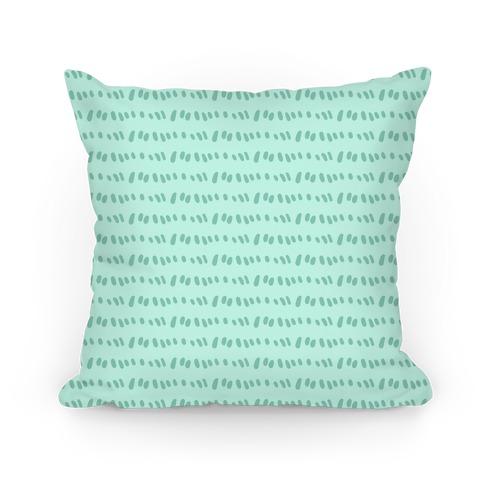 Doodle Sewing Stitches Pattern (Sea Foam Green) Pillow