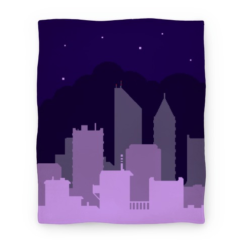 Pixel Cityscape Blanket