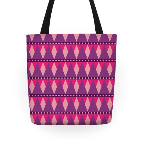 Pink Triangle Pattern Tote Totes | LookHUMAN