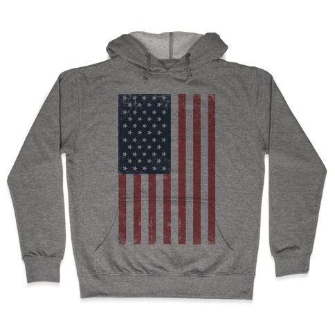 American Flag Distressed Hooded Sweatshirt