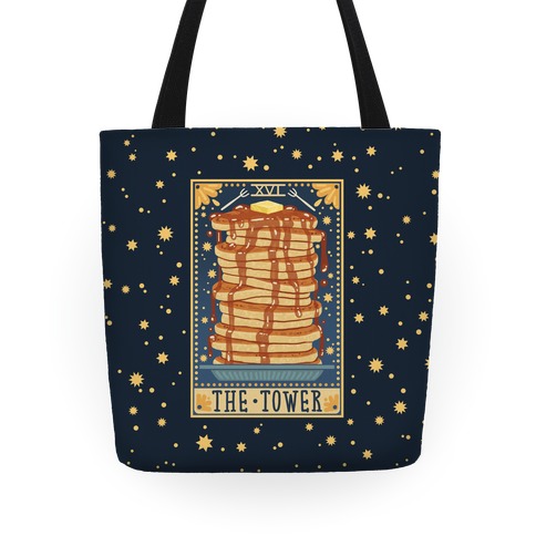Tarot Card: The Tower (Of Pancakes) Tote