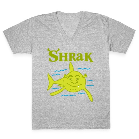 Shrak Shrek The Shark V-Neck Tee Shirt