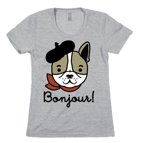 Bonjour French Bulldog Womens T-Shirt