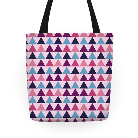 Triangle Pattern Tote (Pink) Tote Bag | LookHUMAN