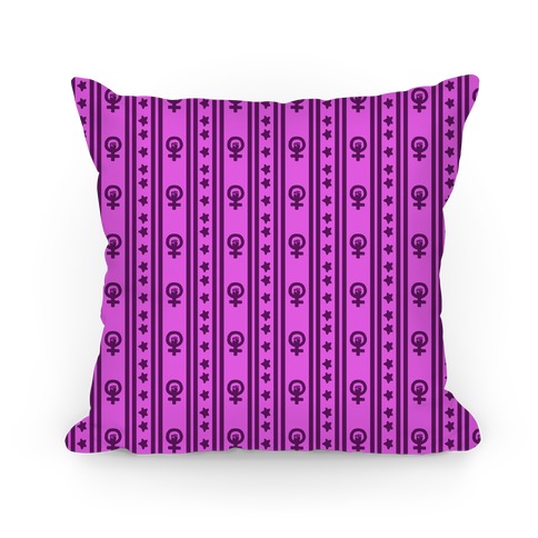 Purple Feminist Symbol Pattern Pillow