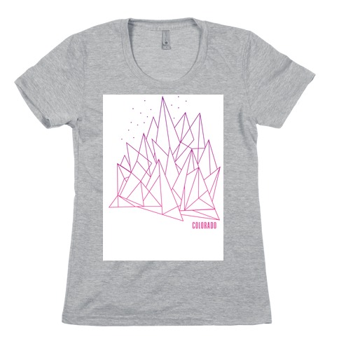 Colorado Mountains Pink Womens T-Shirt