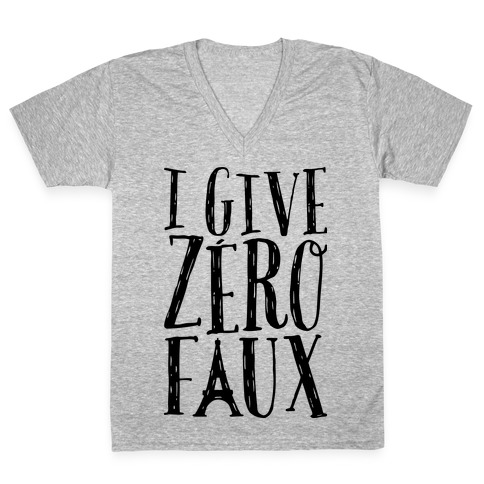 I Give Zero Faux V-Neck Tee Shirt