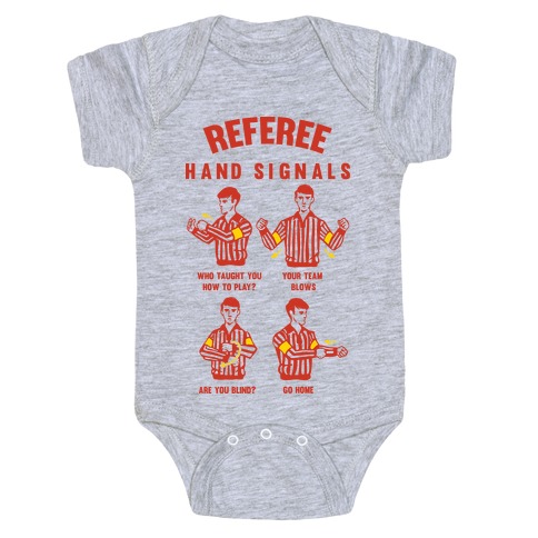 Funny Referee Hand Signals Baby One-Piece