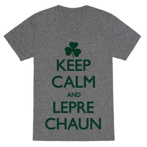 Keep Calm and Leprechaun V-Neck Tee Shirt