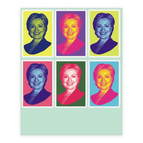 Pop Art Hillary Clinton  Stickers and Decal Sheet