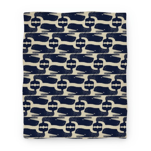 Vintage Nautical Whale Pattern Blanket