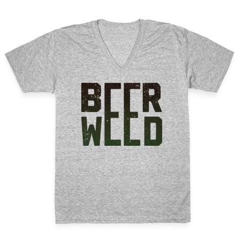 Beer & Weed V-Neck Tee Shirt