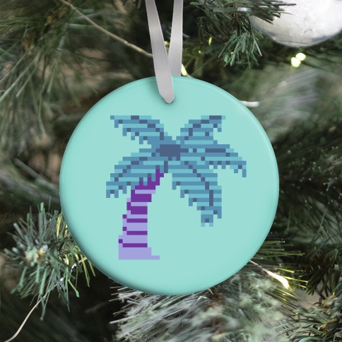 8-Bit Vaporwave Palm Tree Ornament